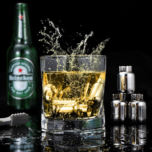 Stainless Steel Ice Cubes 304 Quick-Frozen Ice Tartar Creative Gas Tank Metal Ice Cubes Whiskey Ice Bar