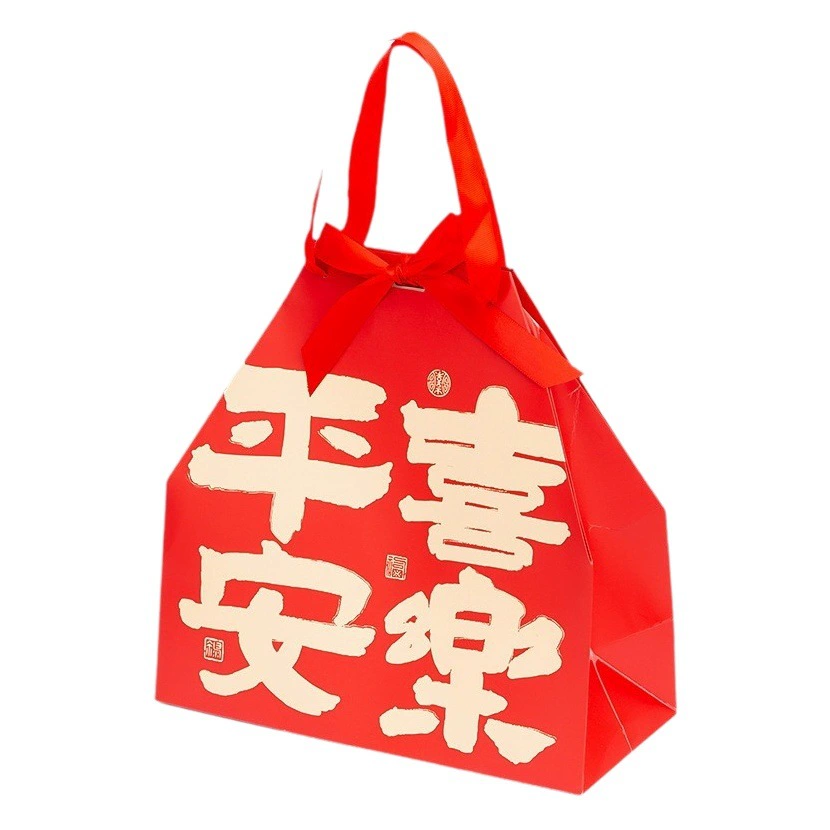 Новогодняя Подарочная коробка Lucky Bag Красная большая емкость Новогодняя упаковка товаров Закуски орехи Новогодние товары Подарочная коробка компания ежегодная встреча подарочная сумка
