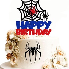 クロスボーダーのスパイダーマンケーキの装飾の挿し込みの子供の漫画の蜘蛛の巣の誕生日のパーティーのカードのデザート台のプラグイン