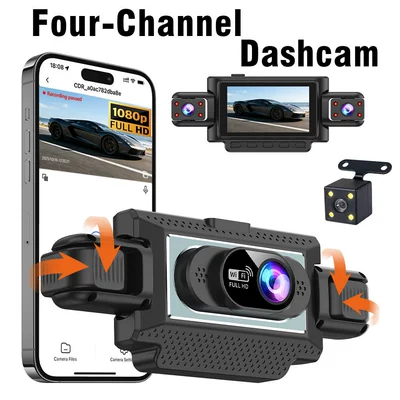 Cross-Border Hot-Selling 1080P High-Definition Dash Cam with Four Lenses, Wifi, 3inch Screens for Simultaneous Recording and Display of Reversing Images (Driving recorder) - c315-four-recordings-wifi
