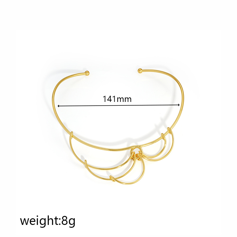 Europa y América sensación de diseño minimalista de acero inoxidable personalidad joyería india collar collar al por mayor