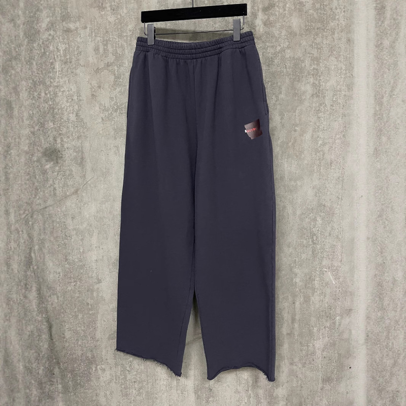 High Version Paris Bl 25 New Red Tape Letter Embroidered Casual Pants Os Loose Fit Same Style for Men and Women