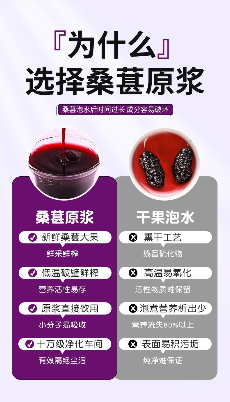 Mulberry Puree Sang Shen 30ml Sachets Fresh-Pressed Daily Herbal Drink 10 Pack quality and texture