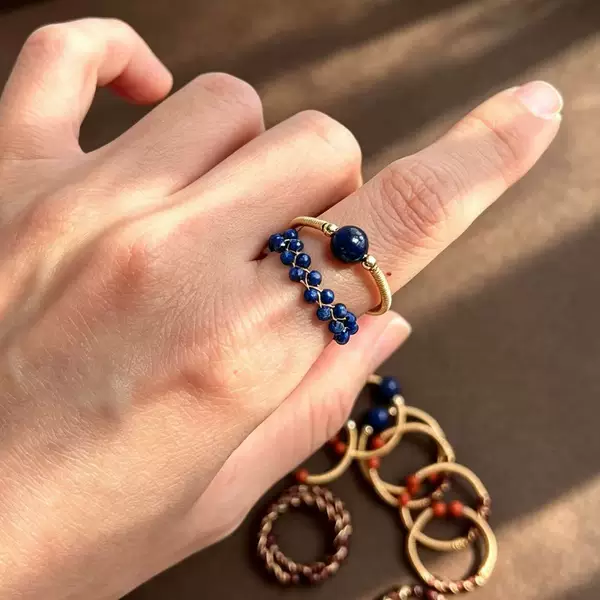 New store wholesale natural lapis lazuli, tourmaline, amethyst, garnet designer rings