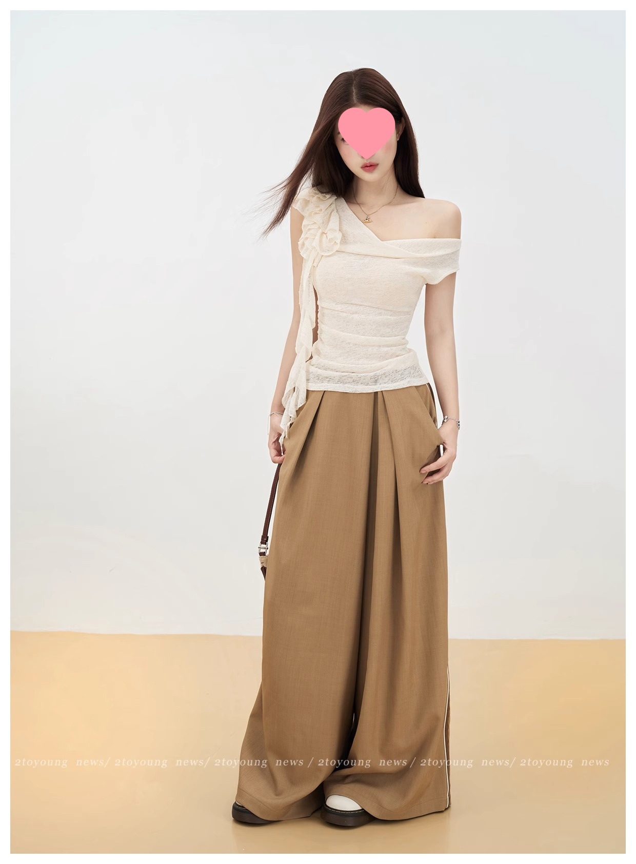Asymmetric Ruffled Slim Tank Top