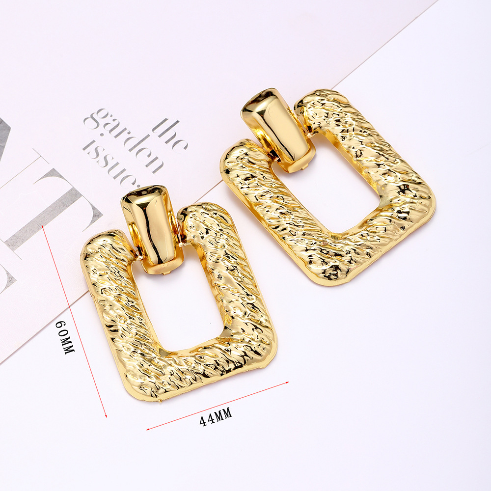 Drop Earrings Classification 1 Pair Quantity 1 Pair Elegant Heart Shape Rectangle Plating Metal Drop Earrings