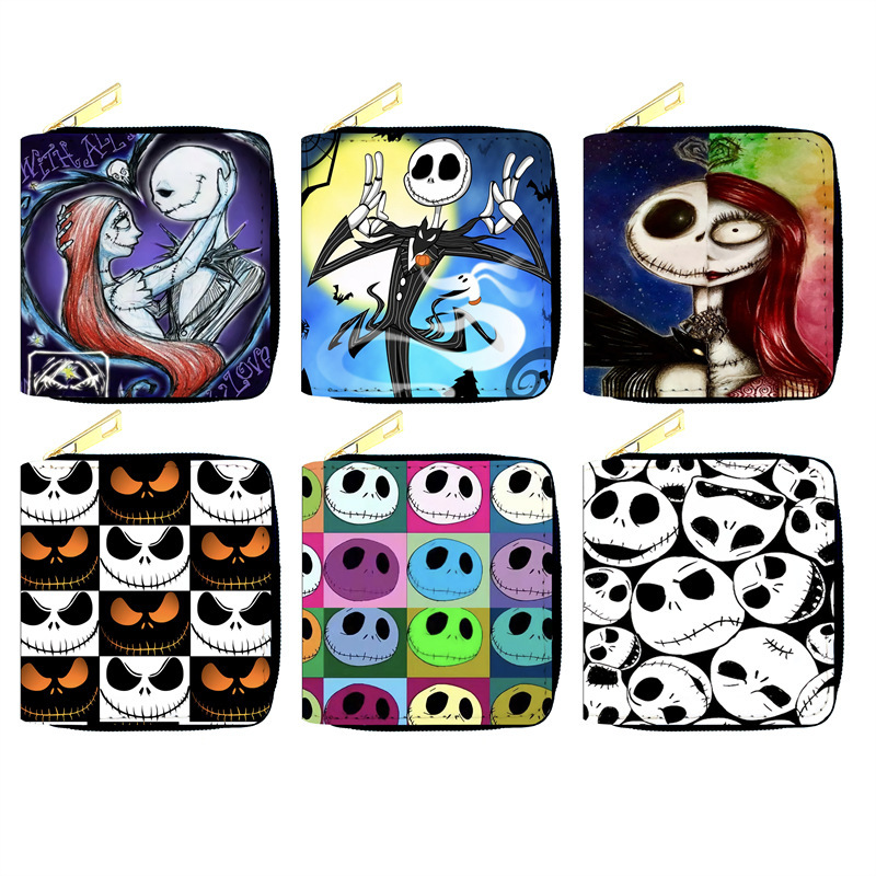 Spot European and American Christmas Night PU Wallet Student Men's Short Coin Purse ID Bag Yiwu Factory