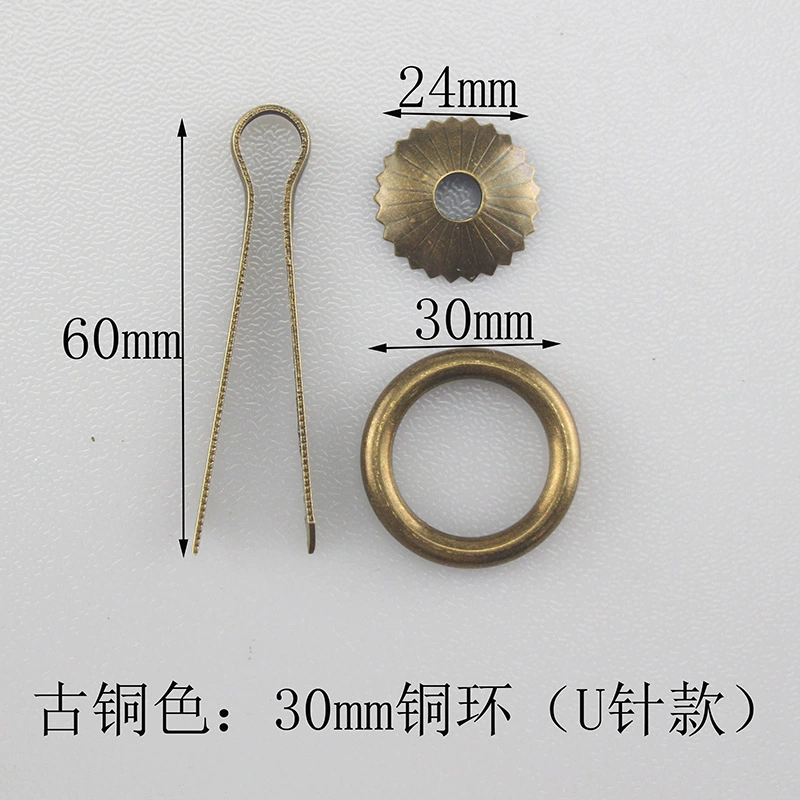 Chinese copper handle drawer wardrobe door Chinese vintage antique simple single-hole door handle brass wardrobe handle