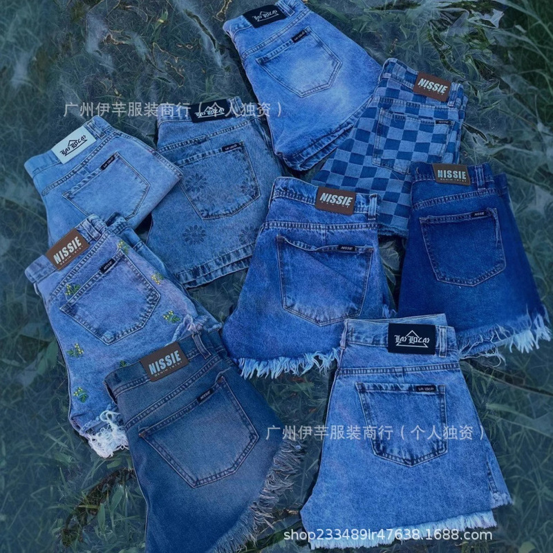 Women's Denim Shorts Cross-Border Women's Shien Denim Shorts American Retro Hot Girl Hot Pants Wholesale Women's Denim Shorts Cross-Border Women's Shien Denim Shorts American Retro Hot Girl Hot Pants Wholesale