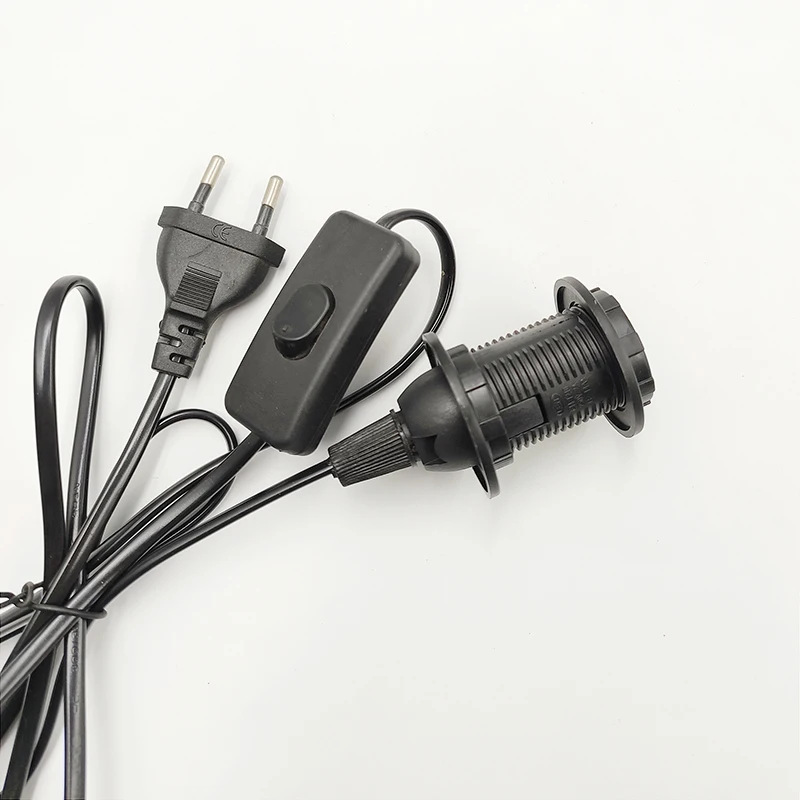 Cable de alimentación de interruptor europeo E14 enchufe de soporte de lámpara diy accesorios de lámpara de escritorio 303 interruptor cable de interruptor europeo E14
