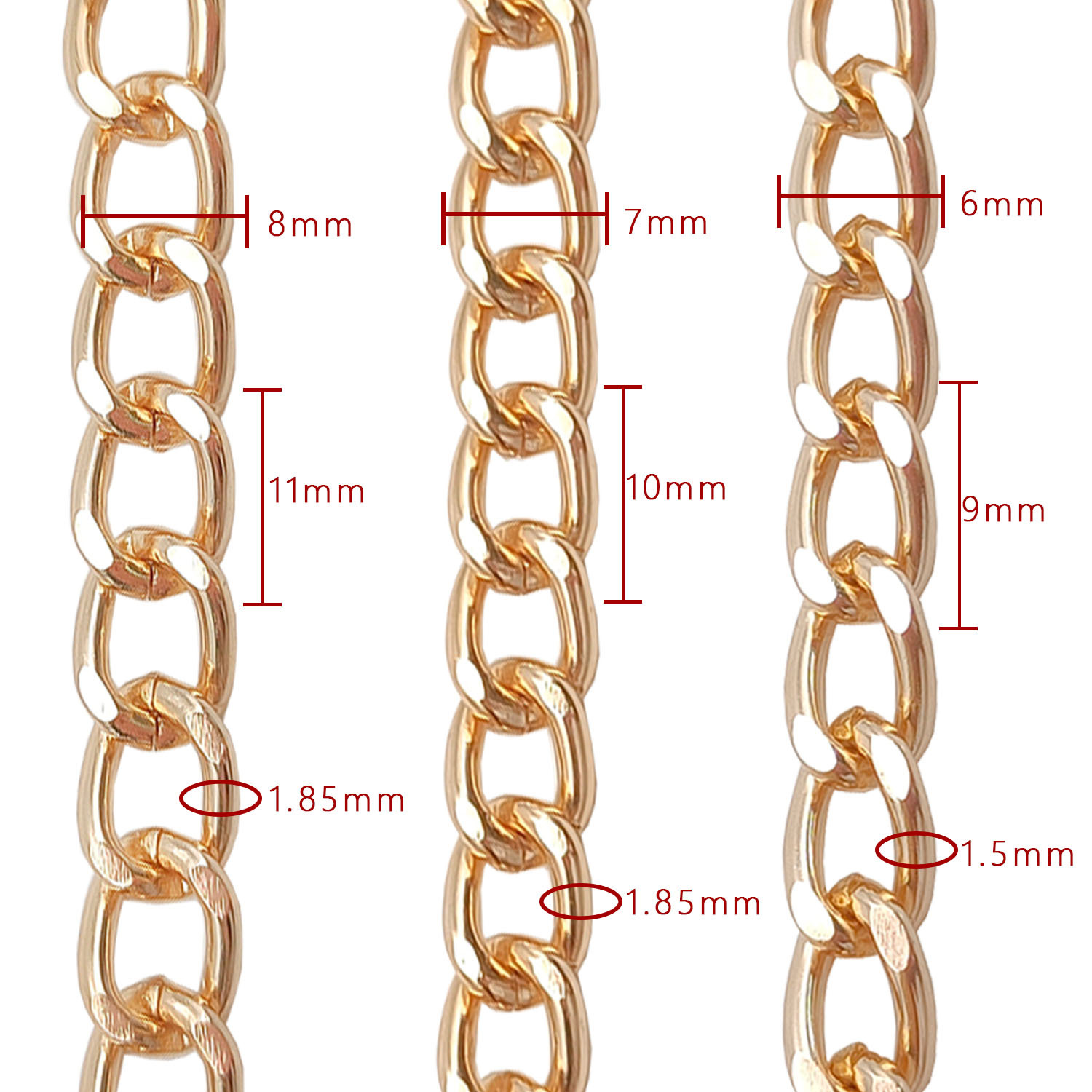 Cross-border aluminum DIY jewelry-making materials: roll chain accessories, bracelets, necklaces, and decorative pieces