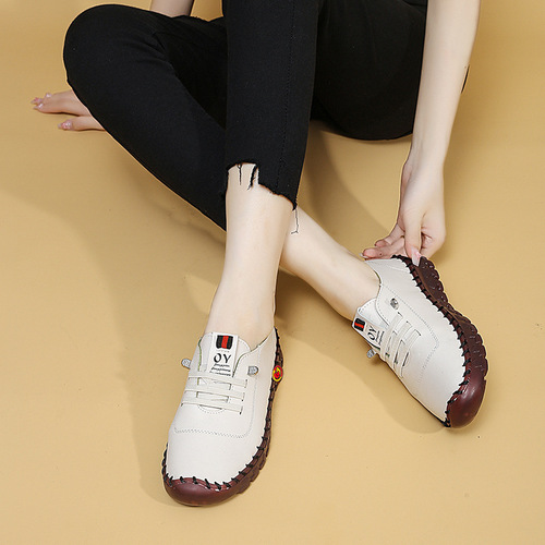 Summer elderly shoes, women's shoes, casual shoes—ready-to-ship stitched style, mom’s shoes, women’s spring shoes with soft TPR soles, foreign trade flat single-layer shoes.
