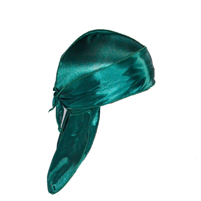 Amazon vende pañuelos elásticos en caliente, sombreros de baotou, sombreros piratas de seda, sombreros de cola larga hip hop silky durag