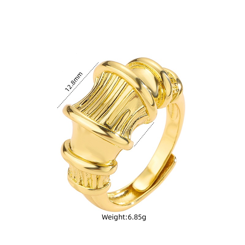 4g Weight Open Rings Classification Adjustable Ring Size 1 Piece Quantity Daily Occasion Copper Material Geometric, Solid Color, Knot Pattern Women's Gender Retro Style Copper Geometric Solid Color Knot Open Rings 11