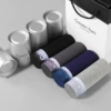 Small edge gradient four silver cans (black + dark gray + light gray + dark blue)