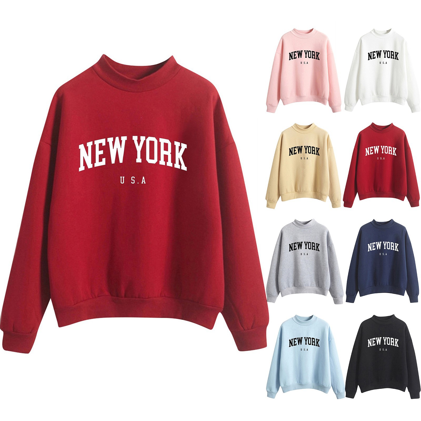 2024 Amazon, Wish, eBay, AliExpress, Cross-border Independent Website Women's Animal Print Crew Neck Sweatshirt (European and American Style)