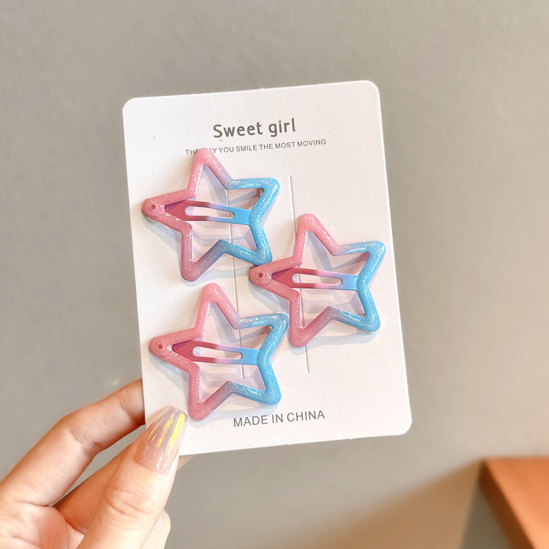 Pin de cabello de color estrella de pentacos pin de cabello de niñas pin de cabello lateral pin de cabello de dopamina pin de cabello pin BB pin