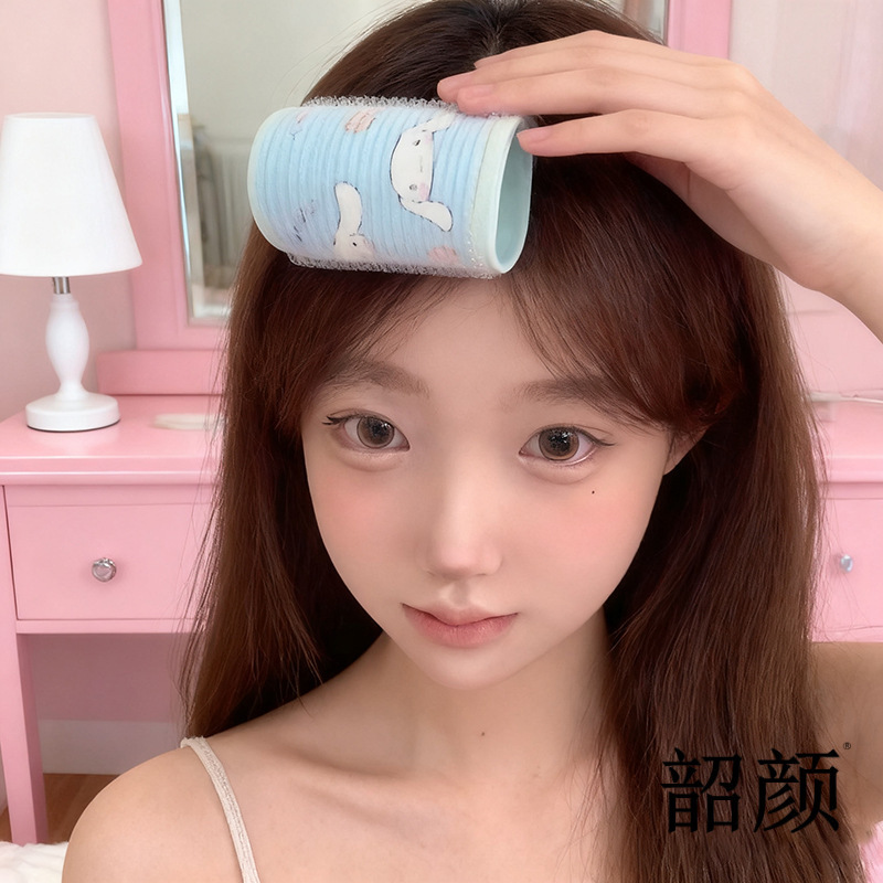 Cartoon Curling Tool for Girls, No-Heat Air Bangs Curling Iron, Does Not Damage Hair, Forehead Hair Styling, Volumizing Clip