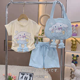 女童夏季运动套装2024新款洋气儿童时髦两件套女孩玉桂狗夏装衣服