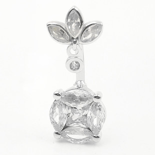 S925 silver belly button ring Europe and the United States zircon money belly button nail body piercing silver cross-border foreign trade manufacturers wholesale