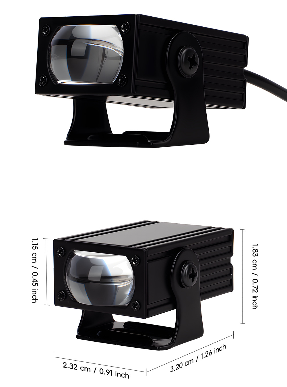 Cross-Border Motorcycle Led Headlight Grille Light White and Yellow Two-Color Lens High and Low Beam Spotlight Electric Vehicle Headlight