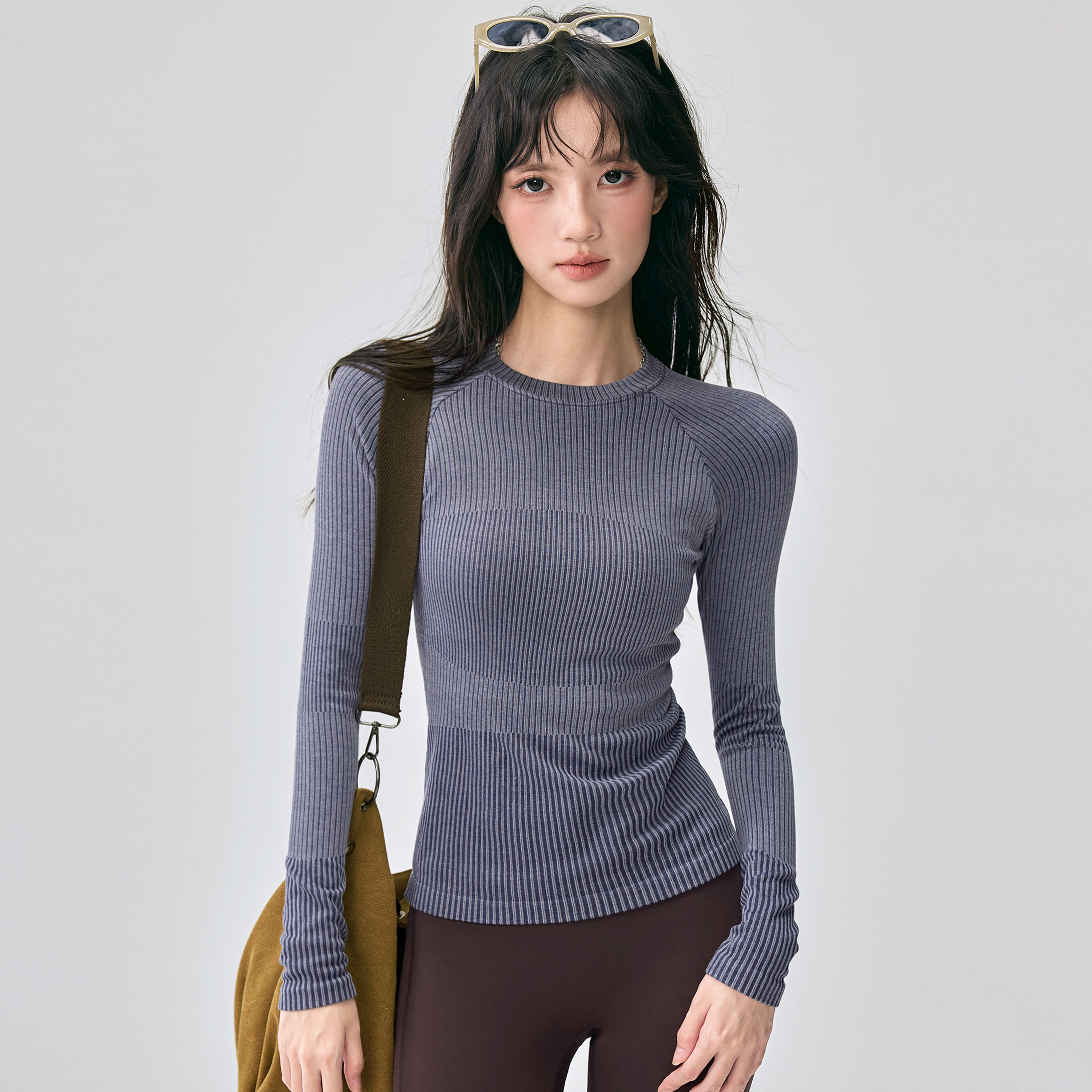 Modal Cotton Yoga Clothes for Women, Slimming Look Fitness Clothes, Pilates Running Long-Sleeved Professional Training Fitness Clothes