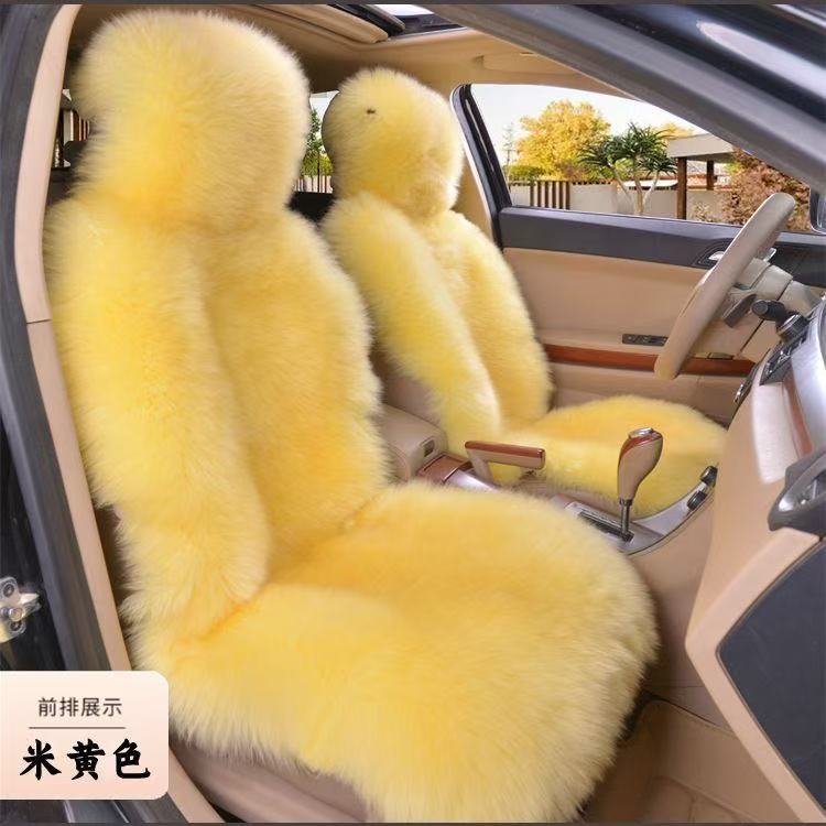 Winter Imitation Wool Velvet Seat Cushion Thickeneded Fully Surrounded Seat Cover and Backrest Integrated Plush Universal Warm Car Seat Cushion