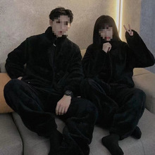 2024年新款男女睡衣冬季加厚加绒珊瑚绒情侣可外穿法兰绒家居服