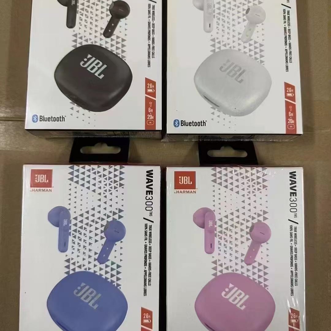 Cross-Border Applicable Wave300Tws Wireless Bluetooth Earphones Semi-In-Ear Type with Heavy Bass, Direct Sales from the Source Factory