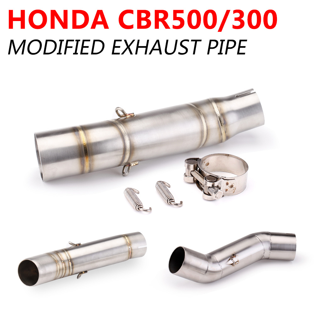 Motorcycle Modified Cbr300 Cbr500 500X Series Exhaust Pipe Modified Stainless Steel Middle Section Carbon Fiber Tail Section