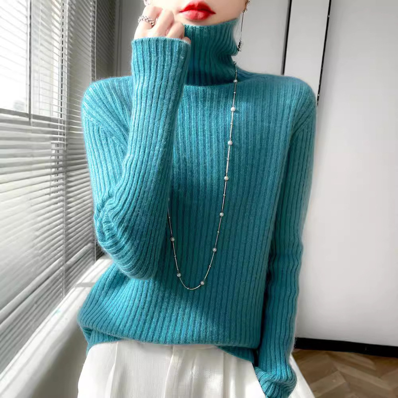 Cross-Border High Collar Sweater Women's Autumn and Winter Pullover Loose Versatile Knitted Bottoming Shirt New Inner Top Women's Winter