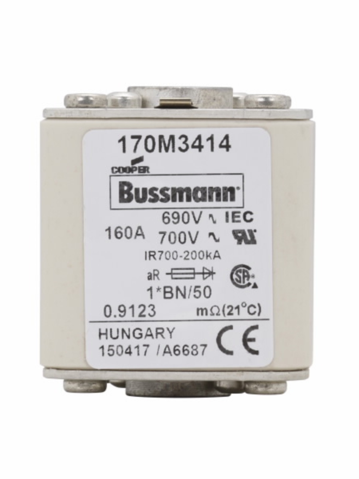 美国原装进口巴斯曼熔断器170M3414/170M3415/170M3419/170M3421