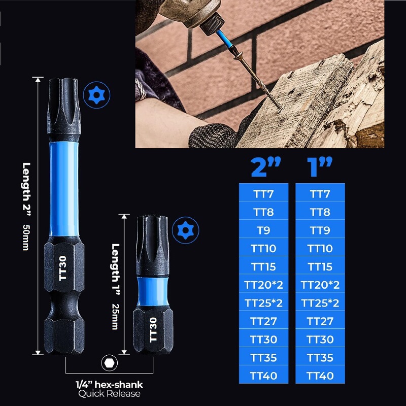 27PCS21PCS 梅の花穴付きビットセット S2 素材黒色サークル耐衝撃ビットセットクロスボーダー|undefined