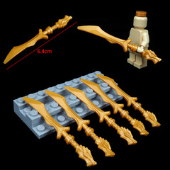 Golden Dragon Sword Building Block Ninja Weapon Dragon Master Minifigure Accessories Model Small Particles Compatible with LEGO Toys