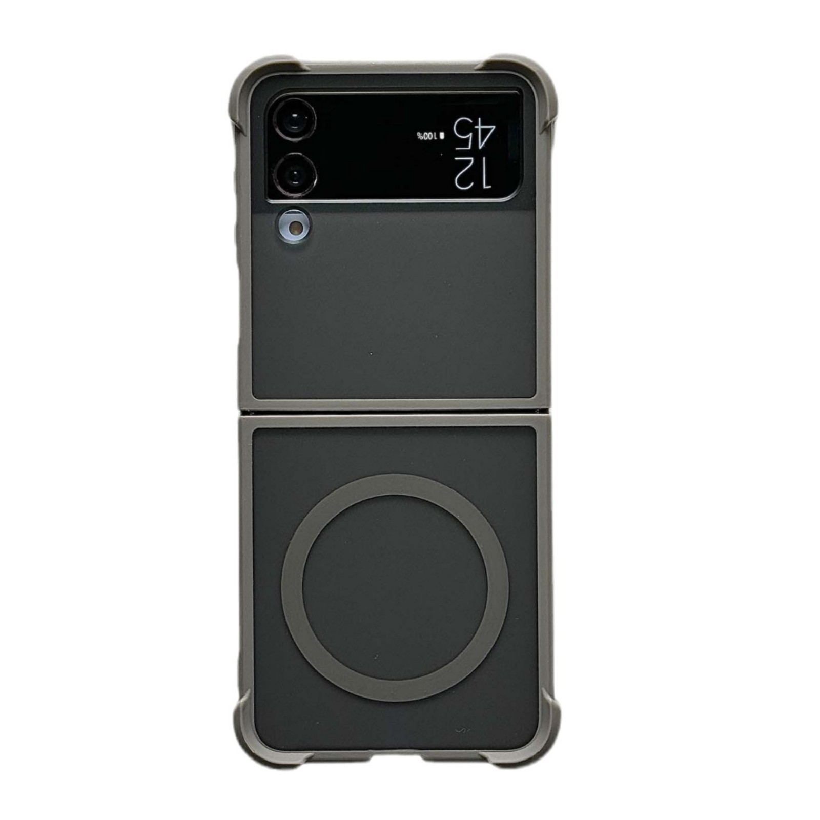Four-corner Anti-drop Magnetic Compatible With Samsung Zflip7 Solid Color Foldable Screen Zflip5/6 Matte Phone Case_voghion.com