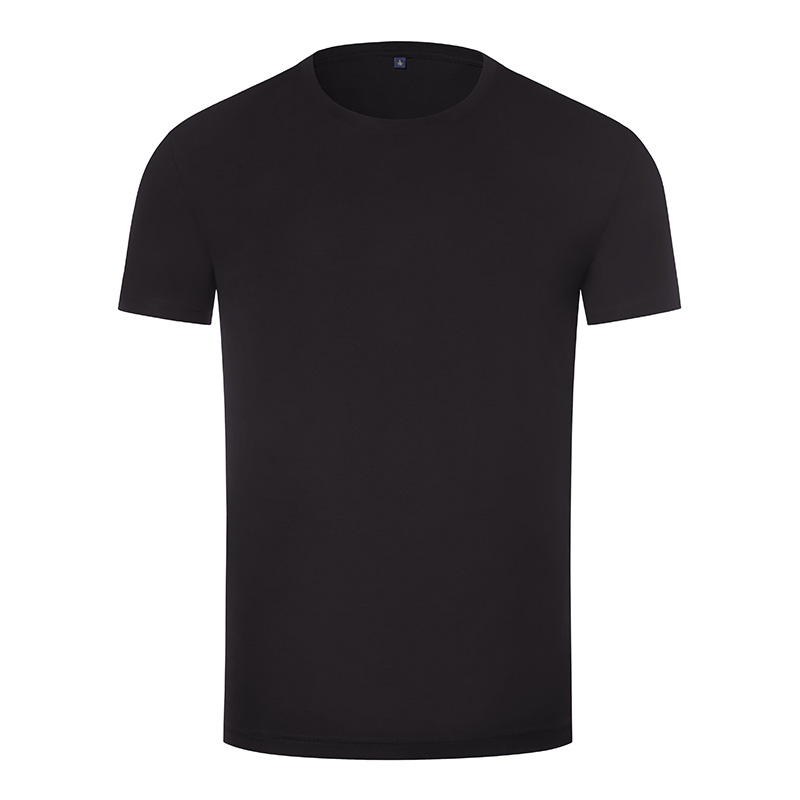 80 hombres de hombro recto, lujo ligero, alta calidad, color sólido, media manga, camiseta de manga corta, algodón de caballo, camiseta para hombres, personalización de verano