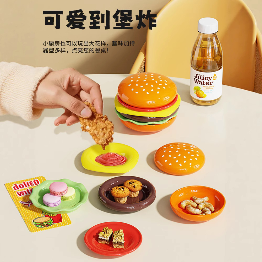 Juego de Platos y Tazones de Hamburguesa de Plástico para Cocina y Comedor image 4