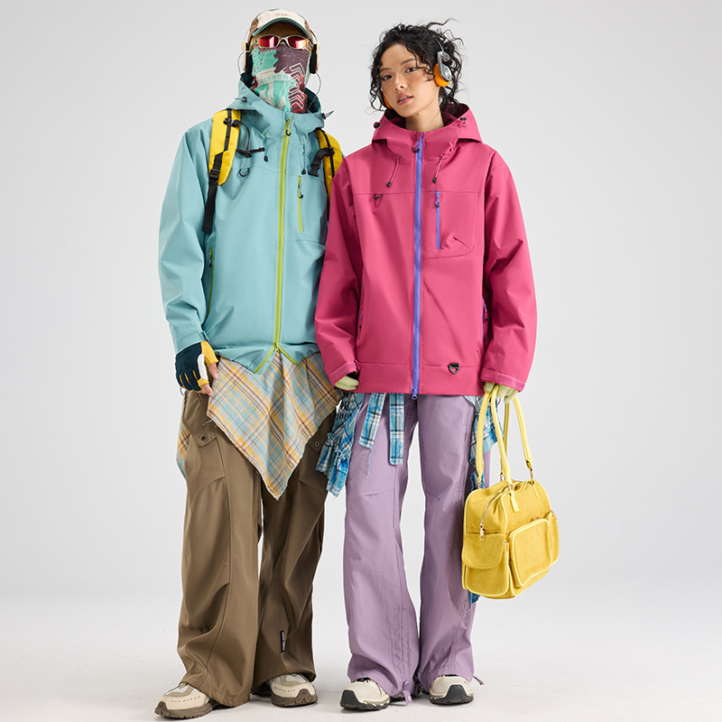 户外运动可拆卸外套男女同款山野撞色宽松百搭登山服城市通勤上衣|undefined