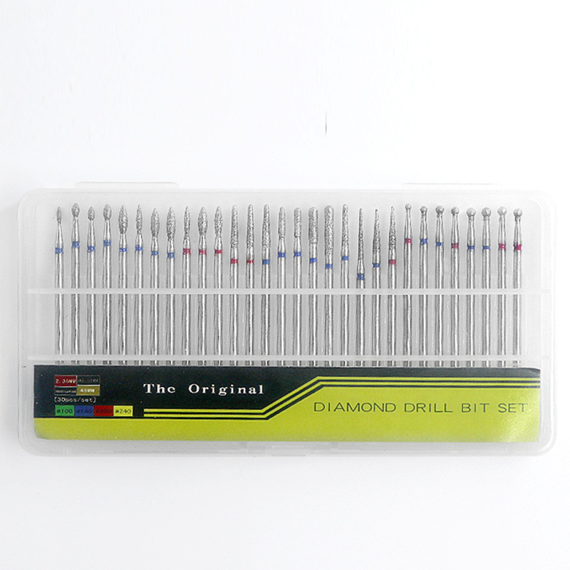 Cabeza de molienda frontal de Arte de uñas ruso 30 piezas de diamante removedor de uñas cabeza de molienda de piel muerta