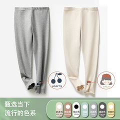 Children's Spring and Autumn Thickened Cartoon Print Pants for Outdoor Wear, Stylish Girls' Leggings Wholesale