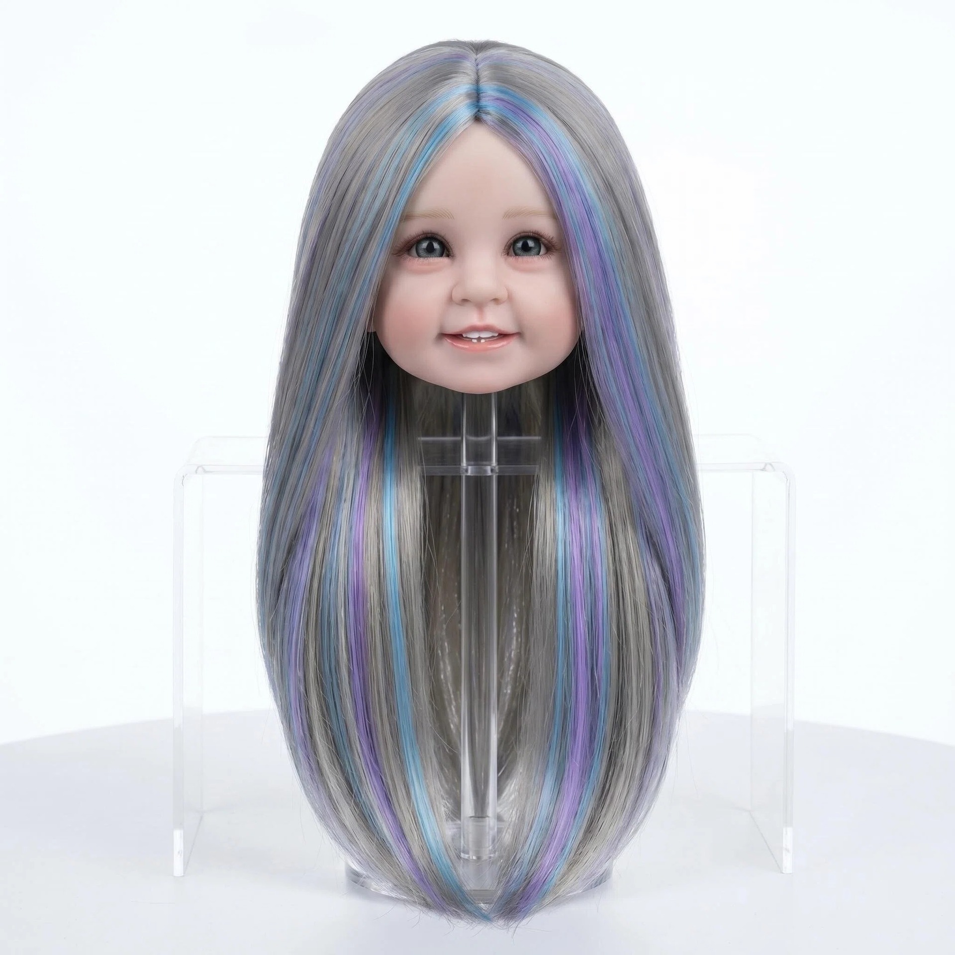Cuatro dientes y seis dientes accesorios DIY muñeca peluca cubierta de seda de alta temperatura de color alrededor de 42 cm sólo venta cubierta de peluca