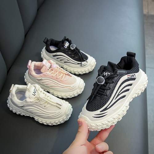 Children's Sports Shoes Mesh Shoes  New Girls Summer Dad Shoes Trendy Brand Boys Breathable Mesh Running Shoes