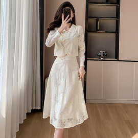 新中式轻国风盘扣套装连衣裙女2024春新款高级感小个子两件套裙子