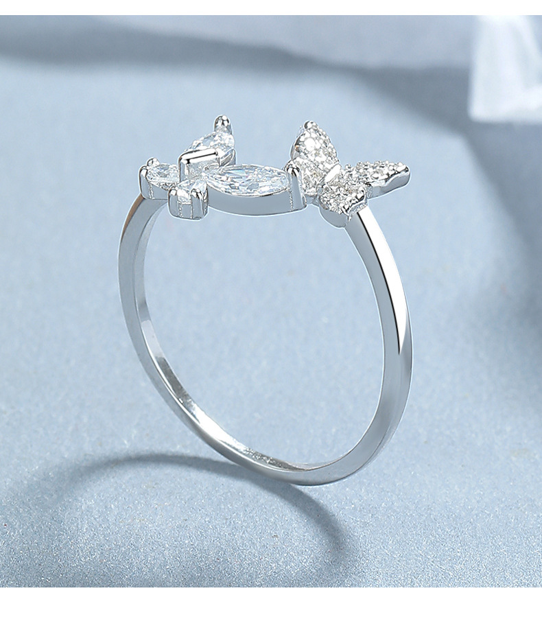 1g Weight Rings Classification Adjustable Ring Size 1 Piece Quantity Daily Occasion 925 Sterling Silver Material Butterfly Pattern All Seasons Season Women's Gender Plating Design Elegant, Simple Style Style 925 Sterling Silver Butterfly Rings 925 Sterling Silver Rings