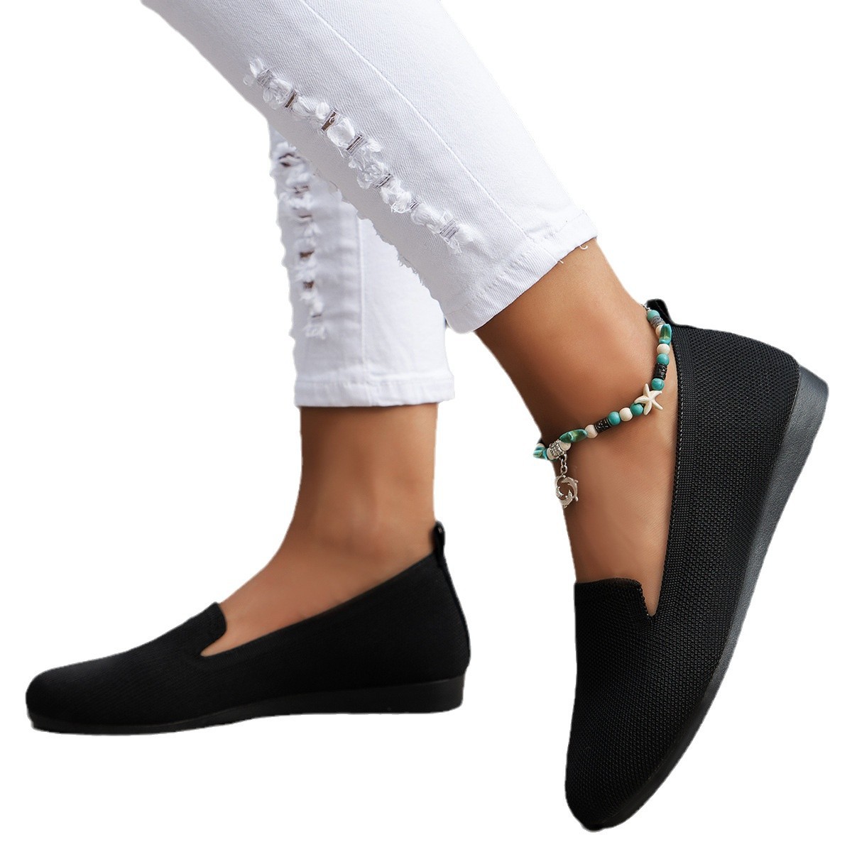 2023 New Casual Women's Shoes, European And American Style, Round Toe, Low Heel, Flat Sole, Comfortable Outdoor Wear,_vogvips.com