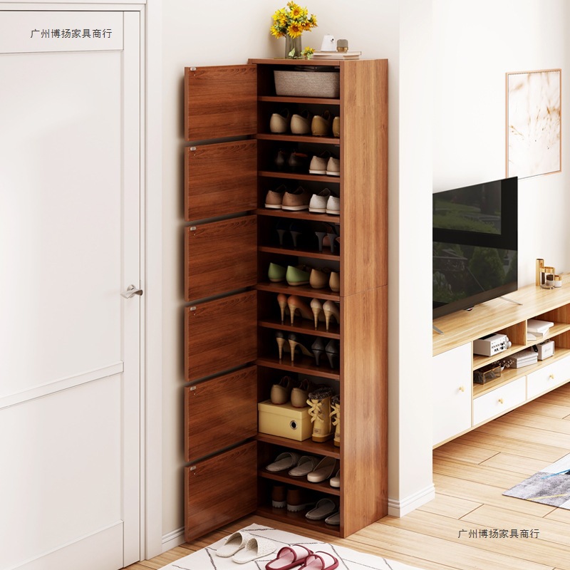 Shoe Cabinet Doorway Household Entryway Heightened Large-Capacity Dust-Proof Storage Vertical Storage Simple Small Apartment Ultra-Narrow Shoe Rack