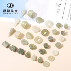 天然青海材料和田玉彫刻部品ランニングリング玉瓢箪如意diyブレスレットアクセサリー小ペンダント卸売り
