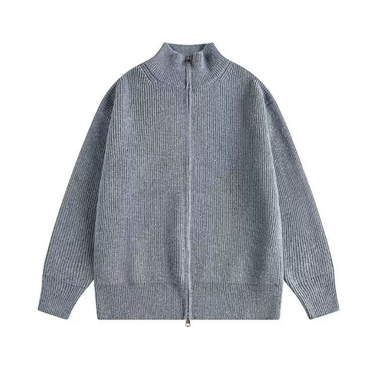 color cardigan, свитер с молнией, вязаный теплый длинный рукав, куртка, оверсайз, (Cross-border торговля), оптовый