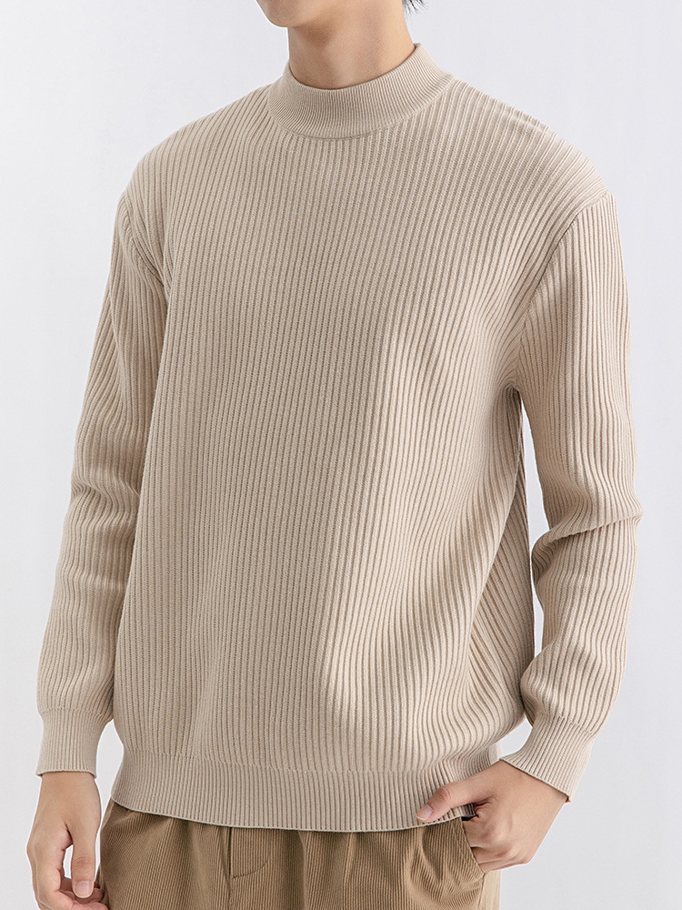 Invierno de ropa de hombre de la Liga, suéter de hombre de cuello medio alto, camiseta de punto de manga larga, camiseta caliente, camiseta de fondo, tendencia de hombre, combinación