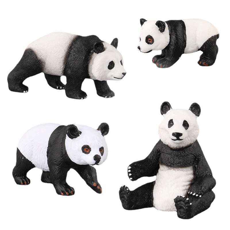 Transfronterizo Amazonas Simulación infantil bosque modelo animal juguete Panda modelo animal decoración creativa conjunto de 7 piezas